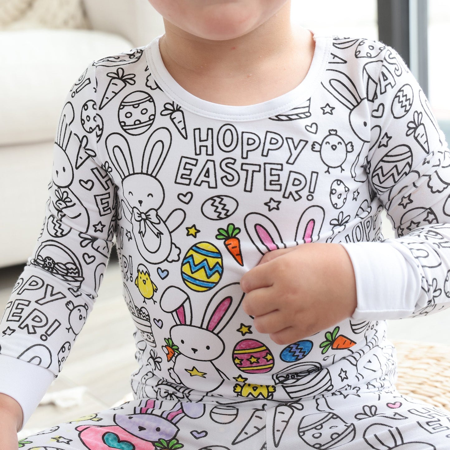 Color Me Pajama Two Piece Set - Hoppy Easter