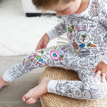 Color Me Pajama Two Piece Set - Hoppy Easter
